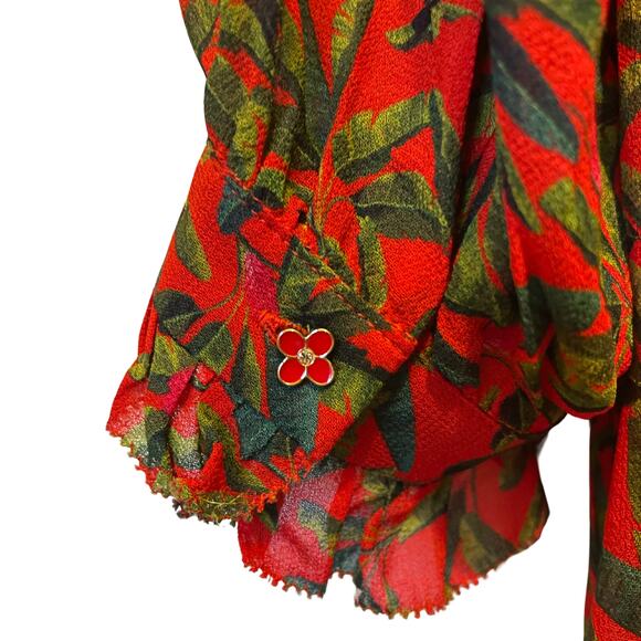 Farm Rio Medium Tucano Paradise Dress | Ruffle Mini, Parrot Print, Tropical - Picture 6 of 8